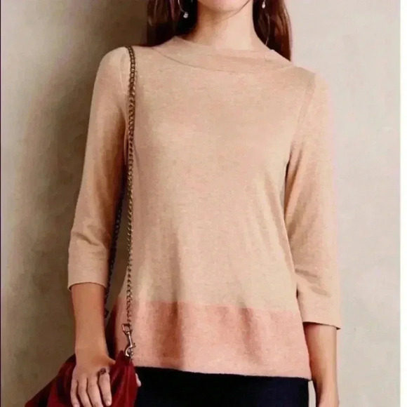 Angel of the North Anthropologie Evi pink sweater size XS cashmere blend - Picture 1 of 8